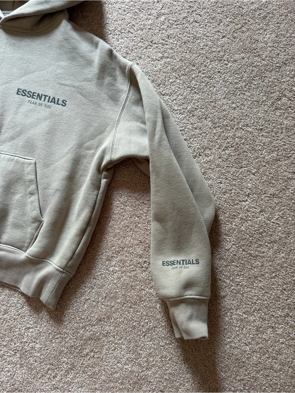 Fear of God Essentials Hoodie & Sweatpants Set Taupe Beige Logo Matching Set